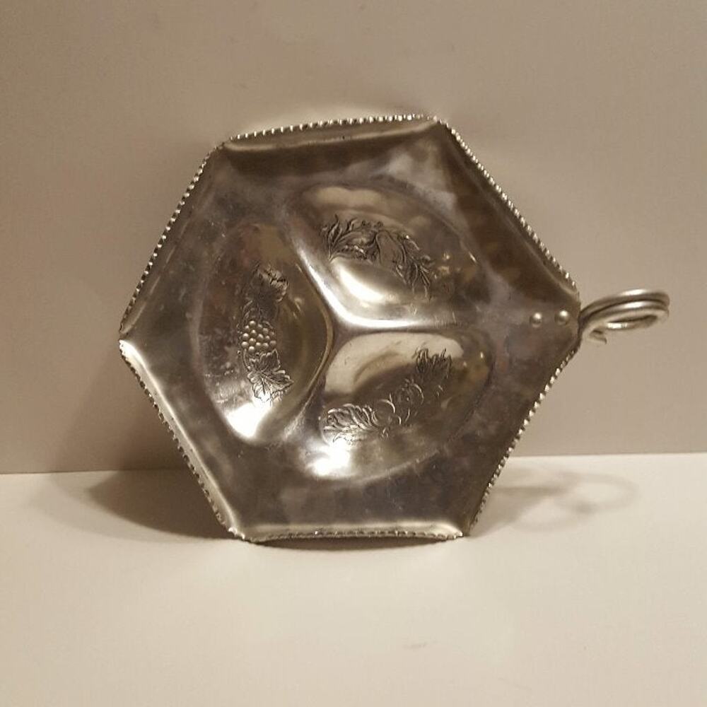 Vintage Cromwell Hand Wrought Aluminum Serving Relish Plate Dish Tray